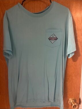 Southern Tide Men's Short-Sleeve Pocket Tee in Light Teal